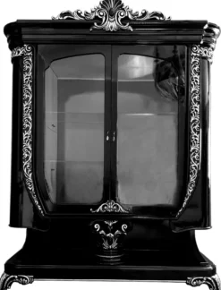 Casa Padrino Luxus Barock Vitrine Schwarz / Silber - Handgefertigte Barock Möbel