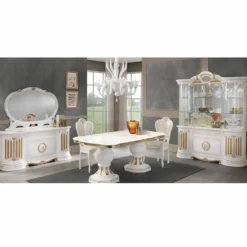 Casa Padrino Luxus Barock Vitrine Weiß / Gold 173 x H. 213 cm - Barock Möbel - Made in Italy