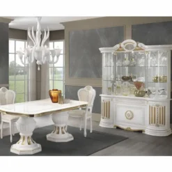 Casa Padrino Luxus Barock Vitrine Weiß / Gold 173 x H. 213 cm - Barock Möbel - Made in Italy