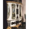 Casa Padrino Luxus Barock Vitrine Weiß / Schwarz / Gold 180 x H. 245 cm - Prunkvoller Massivholz Vitrinenschrank - Barock Möbel