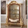 Casa Padrino Luxus Barock Vitrine Weiß / Braun / Gold H. 220 cm - Barock Möbel