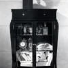Casa Padrino Luxus Barock Vitrine Hochglanz Schwarz - Massivholz Vitrinenschrank mit 2 Glastüren und Schublade - Luxus Möbel im Barockstil - Barock Möbel - Barock Einrichtung - Edel & Prunkvoll