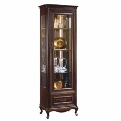 Casa Padrino Luxus Barock Vitrine Dunkelbraun 66,2 x H. 206,6 cm - Barock Möbel