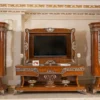 Casa Padrino Luxus Barock Vitrine Braun / Bronzefarben - Prunkvoller Massivholz Vitrinenschrank mit Glastür - Handgefertigte Barock Möbel - Edel & Prunkvoll