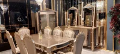 Casa Padrino Luxus Barock Vitrine Grau / Schwarz / Gold - Handgefertigter Massivholz Vitrinenschrank mit 2 Glastüren - Luxus Möbel im Barockstil - Barock Möbel - Edel & Prunkvoll