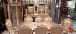 Casa Padrino Luxus Barock Vitrine Grau / Schwarz / Gold - Handgefertigter Massivholz Vitrinenschrank mit 2 Glastüren - Luxus Möbel im Barockstil - Barock Möbel - Edel & Prunkvoll