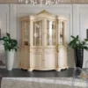 Casa Padrino Luxus Barock Vitrinenschrank Cremefarben / Gold - Handgefertigter Massivholz Vitrine mit 8 Türen und 2 Schhubladen - Prunkvolle Barock Möbel - Luxus Qualität - Made in Italy
