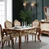 Casa Padrino Luxus Barock Vitrine Braun / Cremefarben / Gold - Handgefertigter Massivholz Vitrinenschrank mit 2 Glastüren - Prunkvolle Barock Möbel