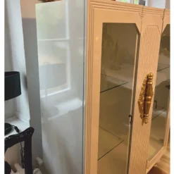 Casa Padrino Luxus Barock Vitrine Weiß / Gold 125 x 49 x H. 169 cm - Ausstellungsstück