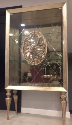 Casa Padrino Luxus Barock Vitrine Antik Gold - Handgefertigter Massivholz Vitrinenschrank im Barockstil - Edle Barock Möbel