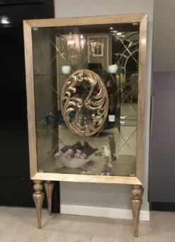 Casa Padrino Luxus Barock Vitrine Antik Gold - Handgefertigter Massivholz Vitrinenschrank im Barockstil - Edle Barock Möbel