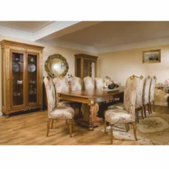 Casa Padrino Luxus Barock Vitrine Braun / Gold 122,5 x H. 218,5 cm - Barock Möbel