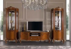 Casa Padrino Luxus Barock Vitrine Braun / Gold - Handgefertigter Vitrinenschrank mit Tür - Prunkvolle Barock Möbel - Luxus Qualität - Made in Italy