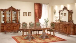 Casa Padrino Luxus Barock Vitrine Braun - Handgefertigter italienischer Barockstil Vitrinenschrank mit 8 Türen - Barockstil Möbel - Italienische Barock Möbel - Luxus Qualität - Made in Italy