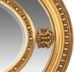 Casa Padrino Luxus Barock Wandspiegel Oval Gold 120 cm - Massiv und Schwer - Goldener Spiegel