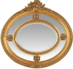 Casa Padrino Luxus Barock Wandspiegel Oval Gold 120 cm - Massiv und Schwer - Goldener Spiegel