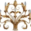 Casa Padrino Luxus Barock Wandleuchte Gold mit Patina 87 x 17 x H. 55 cm - Handgefertigte Metall Wandlampe - Barock Wandleuchten