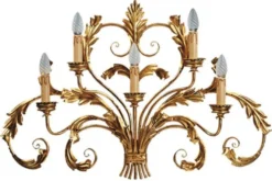 Casa Padrino Luxus Barock Wandleuchte Gold mit Patina 87 x 17 x H. 55 cm - Handgefertigte Metall Wandlampe - Barock Wandleuchten