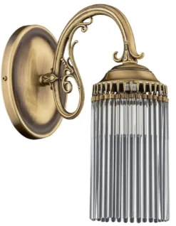 Casa Padrino Luxus Barock Wandleuchte Messing mit Patina H. 33 cm