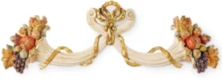 Casa Padrino Luxus Barock Wandornament Cremeweiß / Mehrfarbig / Gold - Prunkvolles Massivholz Wanddeko Ornament im Barockstil - Barock Wanddeko - Barock Möbel - Luxus Qualität - Made in Italy