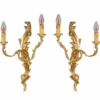 Casa Padrino Luxus Barock Wandleuchten Set Gold H. 42 cm - Barock Leuchten