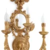 Casa Padrino Luxus Barock Wandleuchte mit Spiegel Antik Gold 36 x 23 x H. 81 cm - Prunkvolle Wandlampe im Barockstil - Barock Leuchten - Luxus Qualität - Made in Italy