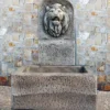 Casa Padrino Luxus Barock Wandbrunnen Löwe Grau 64 x H. 91 cm - Made in Italy