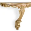 Casa Padrino Luxus Barock Wandkonsole Antik Gold / Beige - Prunkvolle Massivholz Wanddeko Konsole im Barockstil - Italienische Barock Wanddeko - Barock Möbel - Luxus Qualität - Made in Italy