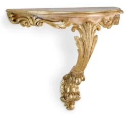 Casa Padrino Luxus Barock Wandkonsole Antik Gold / Beige - Prunkvolle Massivholz Wanddeko Konsole im Barockstil - Italienische Barock Wanddeko - Barock Möbel - Luxus Qualität - Made in Italy