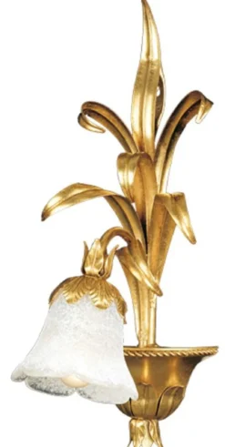 Casa Padrino Luxus Barock Wandleuchte Gold mit Patina / Weiß 22 x 25 x H. 49 cm - Elegante Barockstil Wandlampe mit edlem Murano Glas - Barock Leuchten - Luxus Qualität - Made in Italy