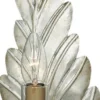Casa Padrino Luxus Barock Wandleuchte Antik Silber 16 x 16 x H. 40 cm - Elegante Metall Wandlampe in Blattform - Barock Leuchten