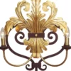 Casa Padrino Luxus Barock Wandleuchte Gold / Rostfarben 45 x 16 x H. 56 cm - Handgefertigte Metall Wandlampe - Barock Wandleuchten