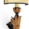 Casa Padrino Luxus Barock Wandleuchte Antik Gold / Creme / Schwarz 10 x 20 x H. 50 cm - Prunkvolle Wandlampe im Barockstil - Barock Leuchten - Luxus Qualität - Made in Italy