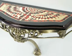 Casa Padrino Luxus Barock Wandkonsole Schwarz / Rot / Gold / Bronze 62 x 25 x H. 38 cm - Wanddeko Konsole im Barockstil - Barock Möbel - Luxus Qualität
