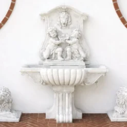 Casa Padrino Luxus Barock Wandbrunnen Weiß 119 x H. 158 cm - Made in Italy