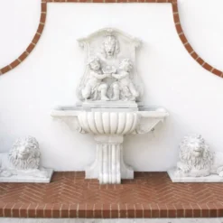 Casa Padrino Luxus Barock Wandbrunnen Weiß 119 x H. 158 cm - Made in Italy