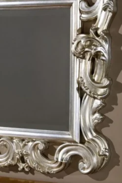 Casa Padrino Luxus Barock Wandspiegel Silber 86 x 8 x H. 114 cm - Prunkvoller Antik Stil Spiegel mit wunderschönen Verzierungen - Luxus Qualität - Made in Italy
