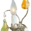 Casa Padrino Luxus Barock Wandleuchte Silber mit Patina / Mehrfarbig 16 x 13 x H. 42 cm - Elegante Barockstil Wandlampe mit edlem Murano Glas - Barock Leuchten - Luxus Qualität - Made in Italy