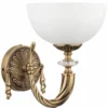 Casa Padrino Luxus Barock Wandleuchte Messing mit Patina / Weiß H. 26 cm - Barock Leuchten