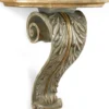 Casa Padrino Luxus Barock Wandkonsole Antik Silbergrau / Antik Gold - Prunkvolle Massivholz Wanddeko Konsole im Barockstil - Barock Wanddeko - Barock Möbel - Luxus Qualität - Made in Italy