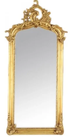 Casa Padrino Luxus Barock Wandspiegel Gold 120 x 55 cm - Massiv und Schwer - Antik Stil Wandspiegel