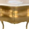 Casa Padrino Luxus Barock Waschtisch Kommode Gold mit Marmorplatte - Luxus Barock Badezimmermöbel