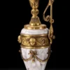 Casa Padrino Luxus Barock Weinkrug Gold / Weißgrau 16 x H. 39 cm - Handgefertigter Bronze Krug - Barock Deko Accessoires - Barock Interior - Barock Möbel - Edel & Prunkvoll