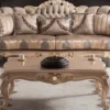 Casa Padrino Luxus Barock Wohnzimmer Sofa mit Kissen Taupe / Bronze / Gold 243 x 89 x H. 106 cm - Barock Möbel