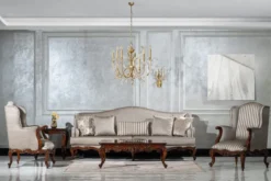 Casa Padrino Luxus Barock Wohnzimmer Sofa Silber / Braun - Handgefertigtes Barockstil Sofa mit dekorativen Kissen - Luxus Wohnzimmer Möbel im Barockstil - Barock Möbel - Edel & Prunkvoll