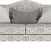 Casa Padrino Luxus Barock Wohnzimmer Sofa mit elegantem Muster Silber / Grau / Schwarz 255 x 100 x H. 97 cm - Wohnzimmer Möbel im Barockstil - Edel & Prunkvoll