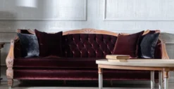 Casa Padrino Luxus Barock Wohnzimmer Sofa Bordeauxrot / Beige - Prunkvolle Barock Wohnzimmer & Hotel Möbel