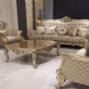 Casa Padrino Luxus Barock Wohnzimmer Sessel Gold / Grün / Gold - Prunkvoller Sessel mit elegantem Muster - Handgefertigte Barock Wohnzimmer Möbel