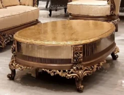 Casa Padrino Luxus Barock Wohnzimmer Set Gold / Braun / Gold - 2 Barock Sofas & 2 Barock Sessel & 1 Barock Couchtisch - Luxus Wohnzimmer Möbel im Barockstil - Barock Möbel - Edel & Prunkvoll