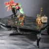 Casa Padrino Luxus Barock Wohnzimmertisch Schwarz / Grün / Gold 138 x 95 x H. 45 cm - Barock Couchtisch